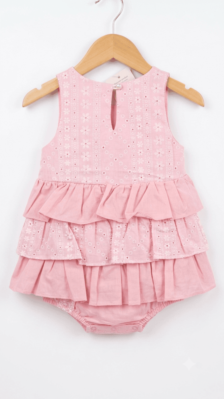 Vestido Rosa Claro con Olanes - Artículos para bebé en Riohacha