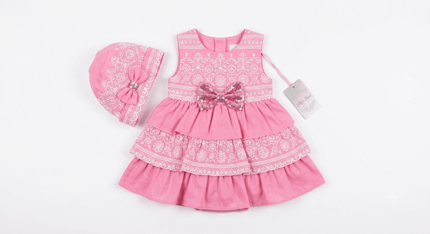 Vestido Rosa de Encaje - Artículos para bebé en Riohacha